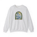 Stained Glass Bumblebee Crewneck Sweatshirt | Arched Vintage Window Pullover