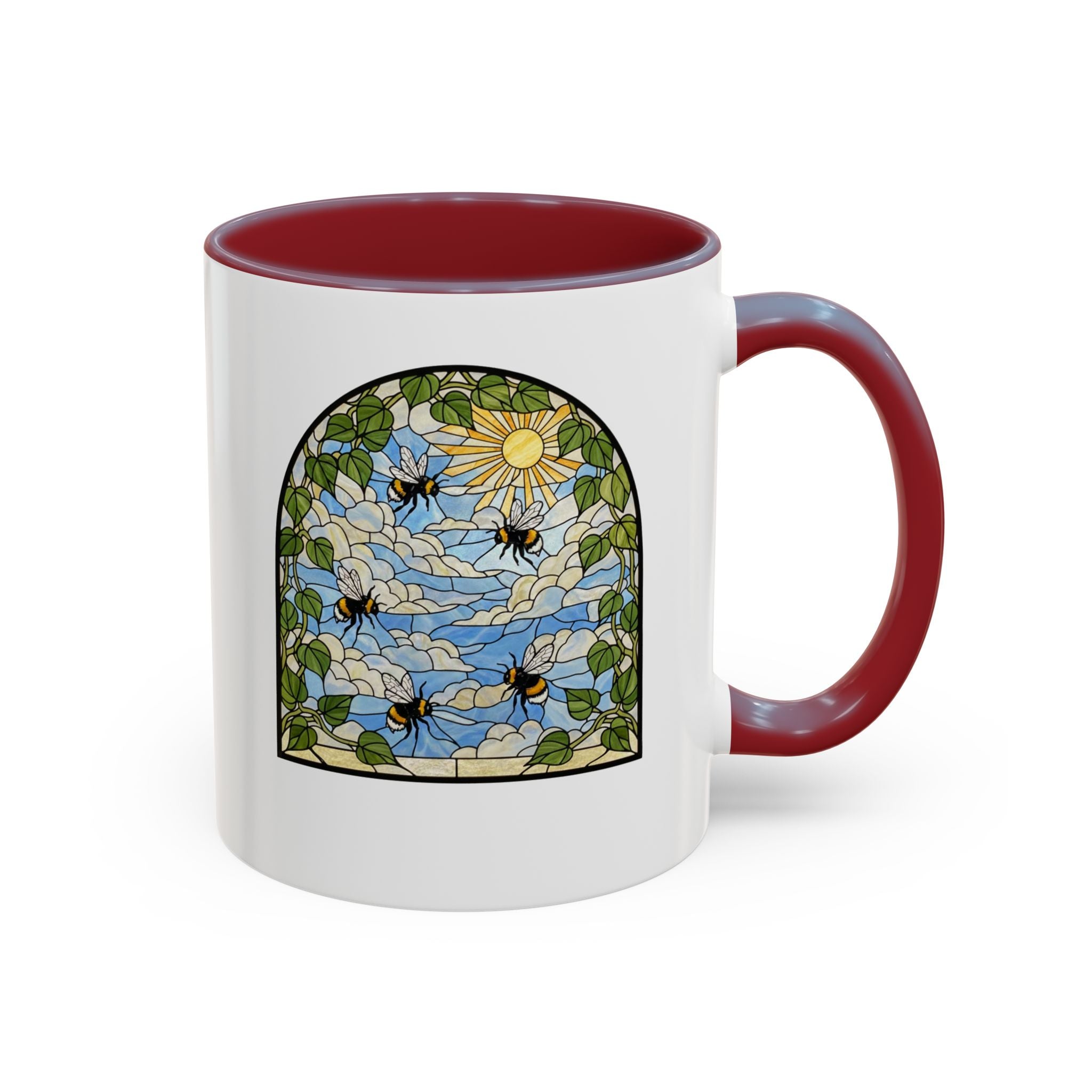Bee and Sun Stained Glass Accent Coffee Mug (11/15oz)