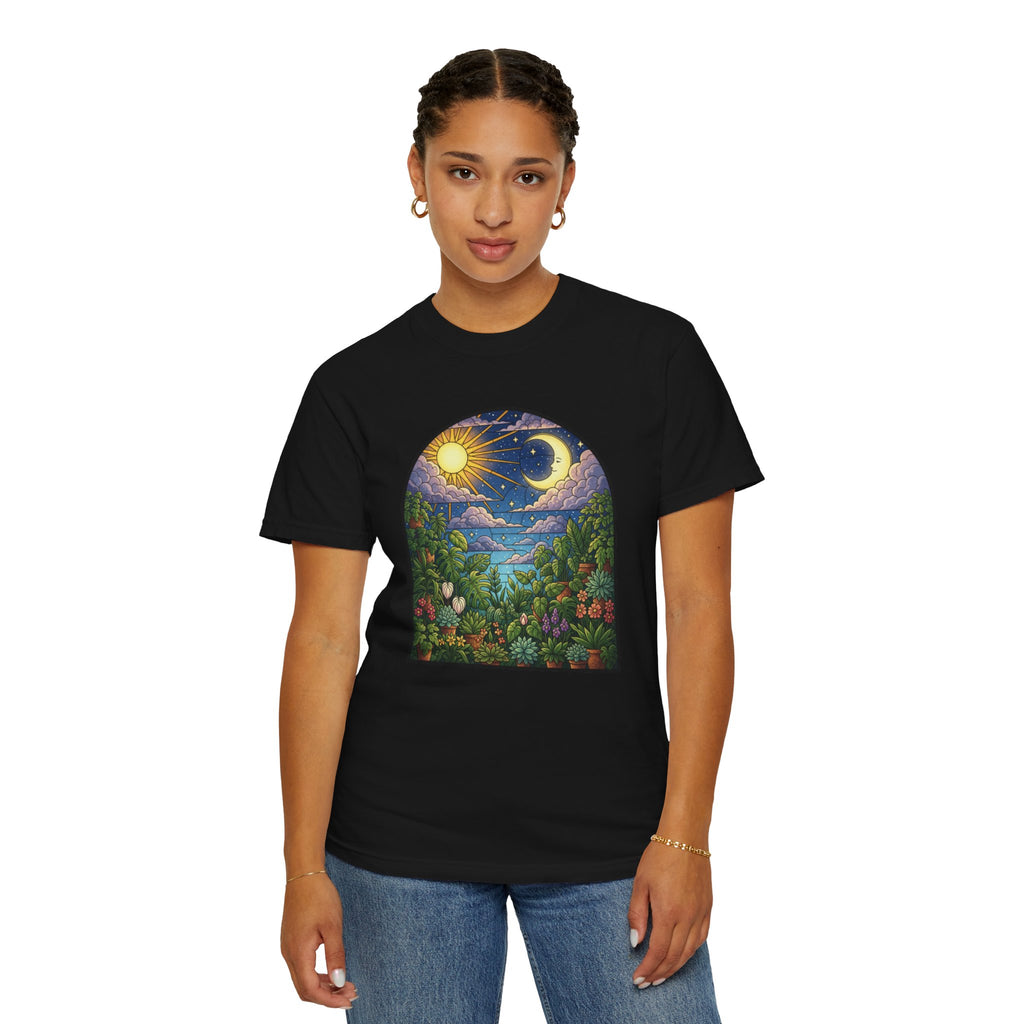 Celestial Houseplant Stained Glass T-Shirt