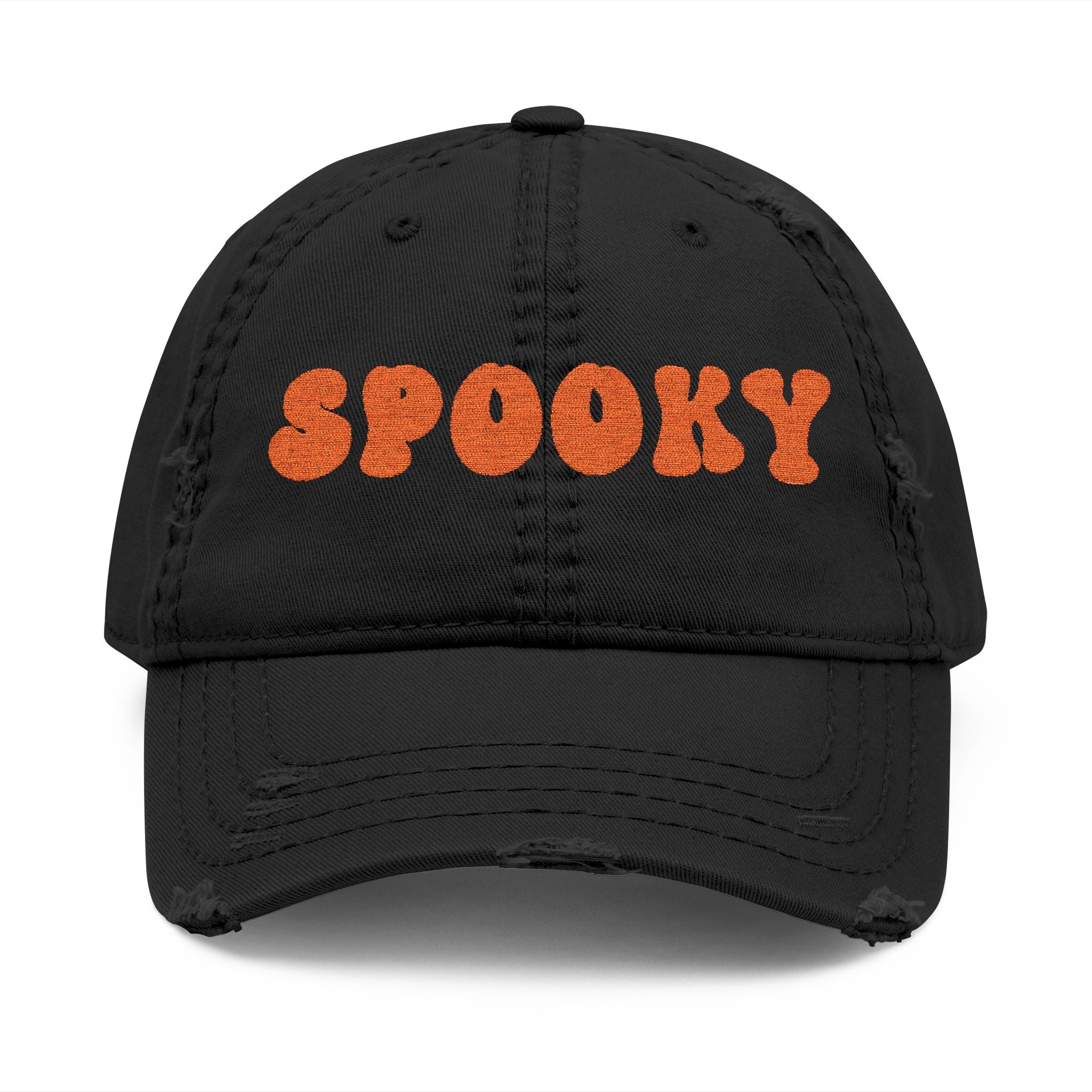 Spooky Embroidered Dad Hat | Distressed Spooky Baseball Cap