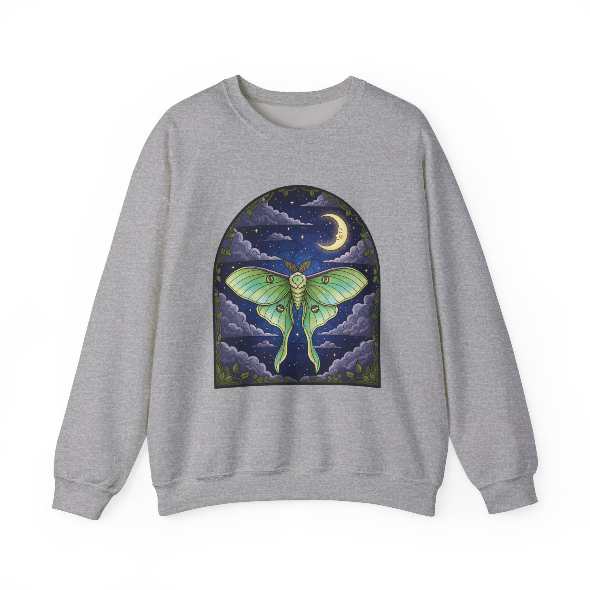 Luna Moth Stained Glass Crewneck Sweatshirt