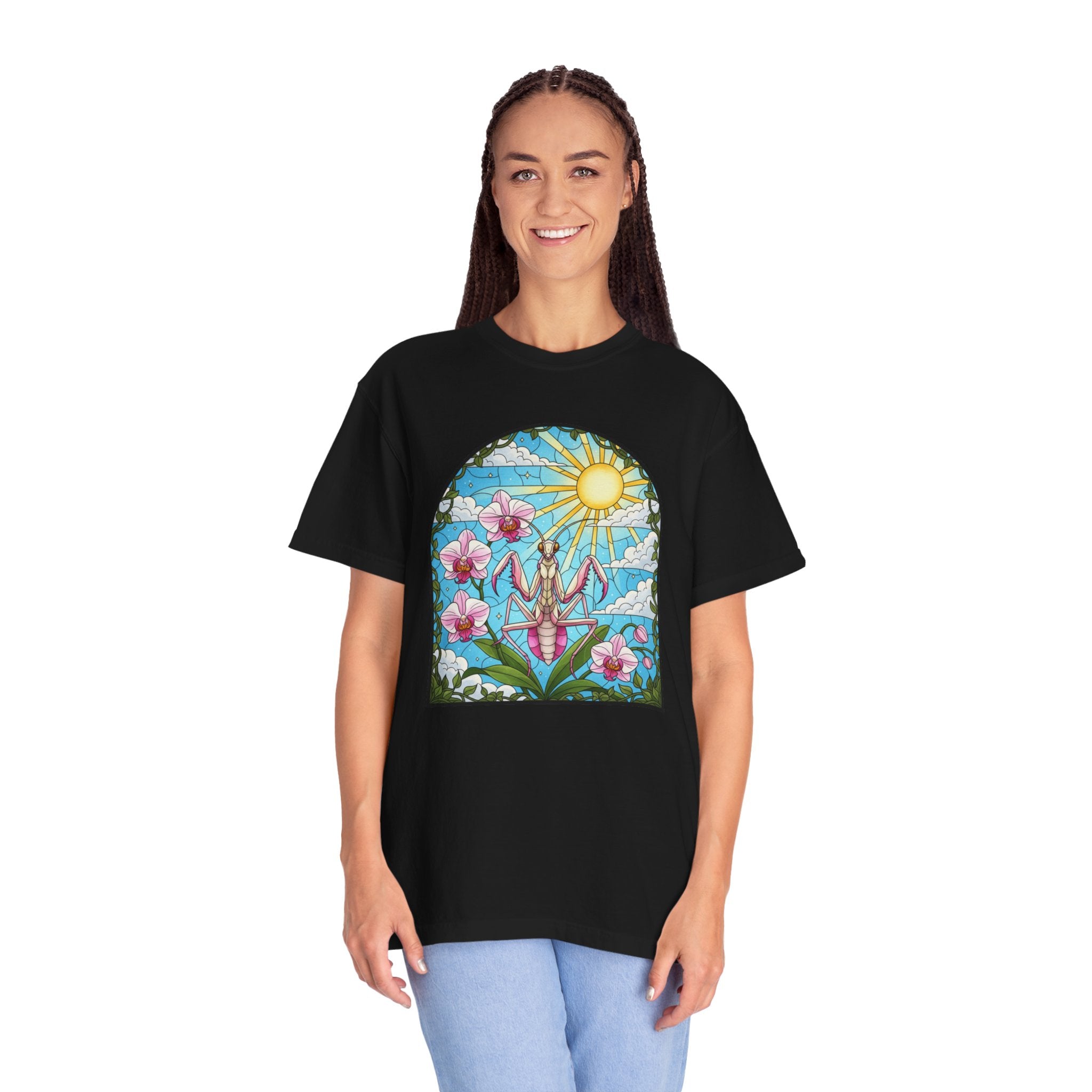 Stained Glass Orchid Mantis T-Shirt
