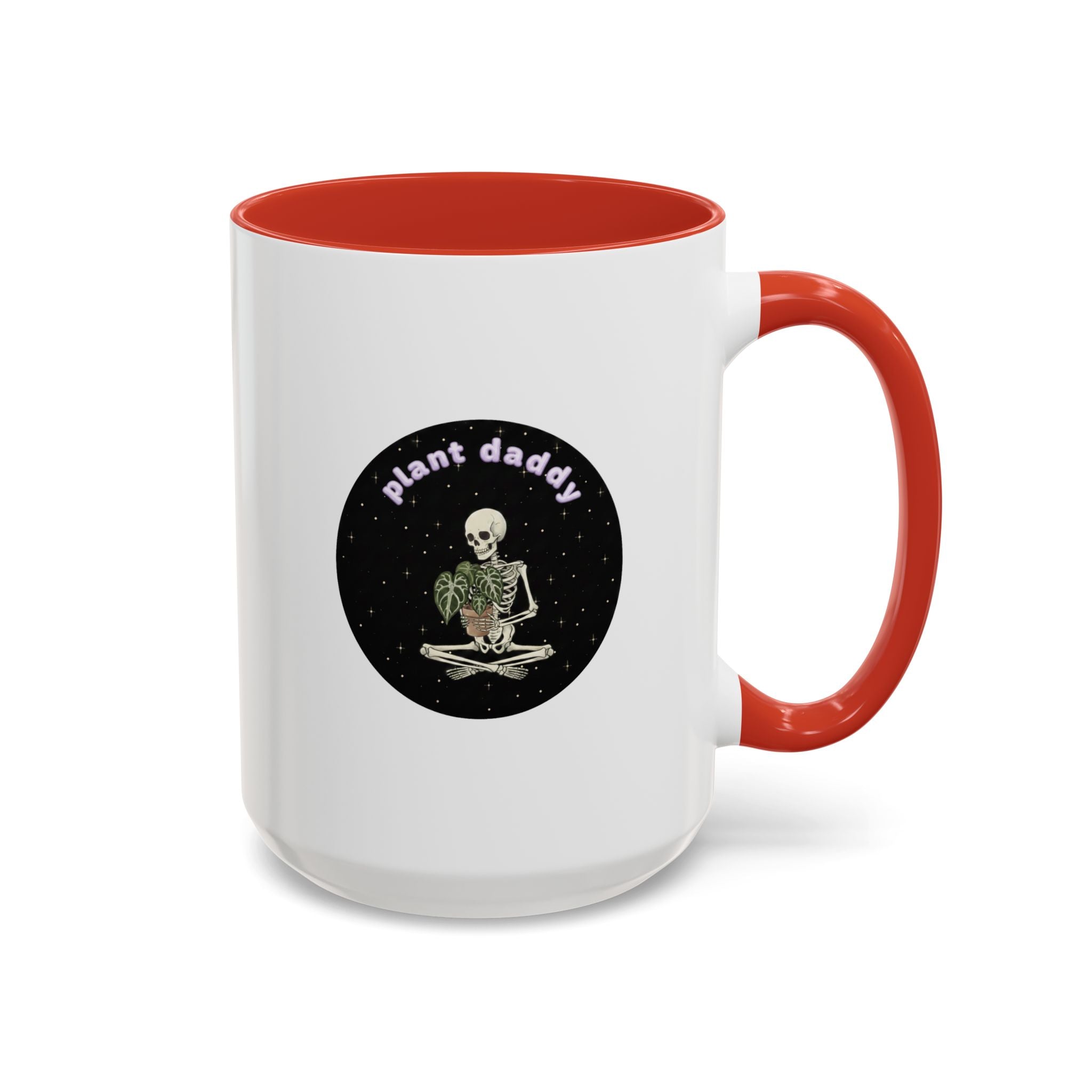 Plant Daddy Coffee Mug | Skeleton Holding Plant Accent Mug (11/15oz)