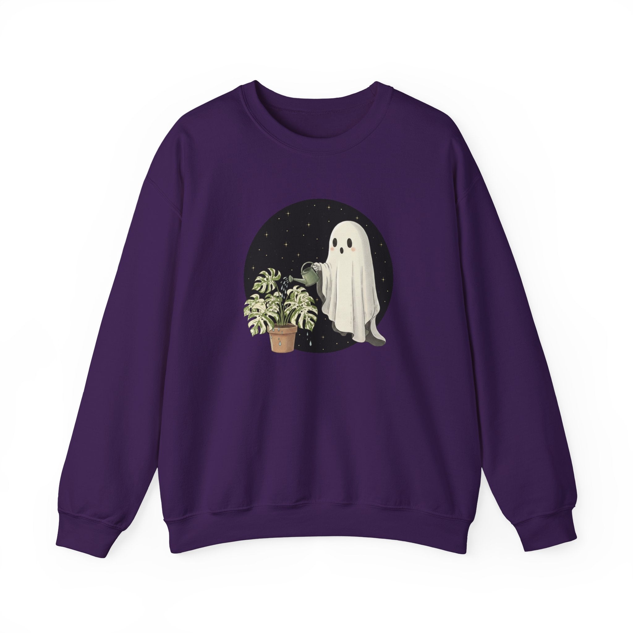 Ghost Plant Crewneck Sweatshirt | Ghost Watering Monstera Thai Con Pullover