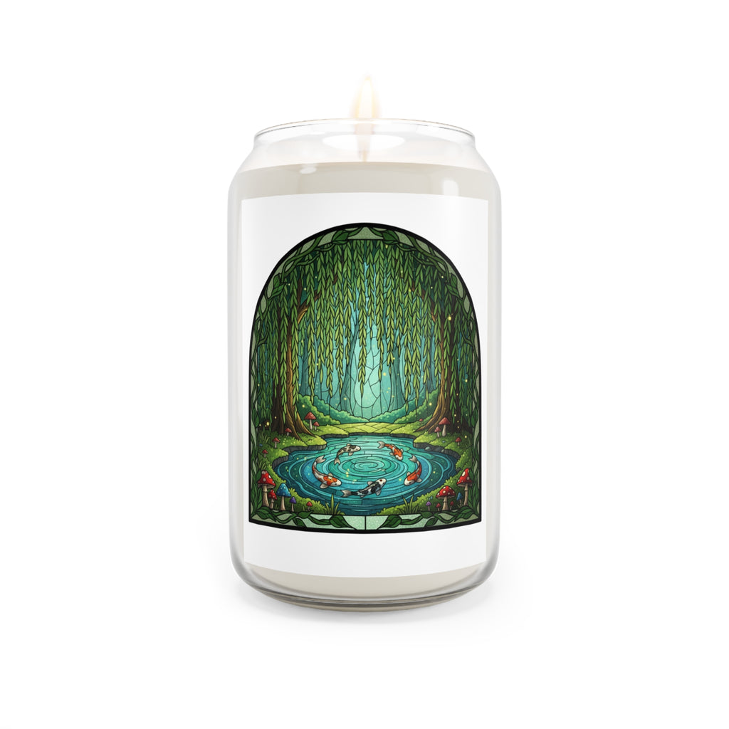 Koi Fish Pond in Willow Tree Forest Scented Candle 13.75oz