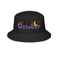 October Embroidered Bucket Hat | Halloween Pumpkin & Moon Fall Hat