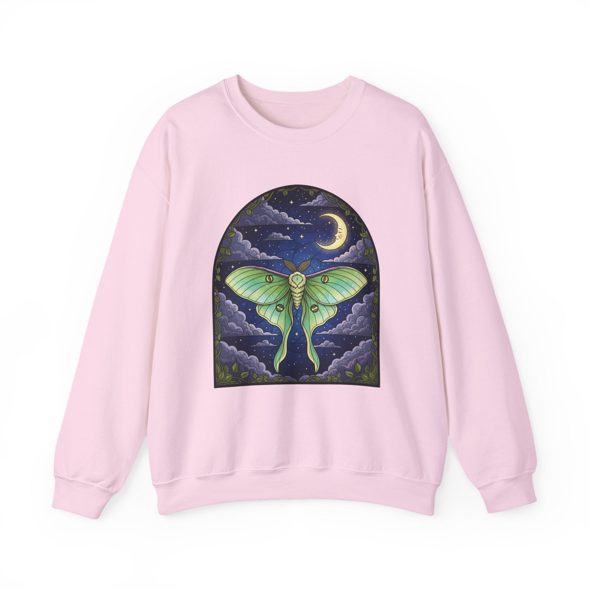 Luna Moth Stained Glass Crewneck Sweatshirt