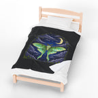 Luna Moth Velveteen Plush Blanket Throw