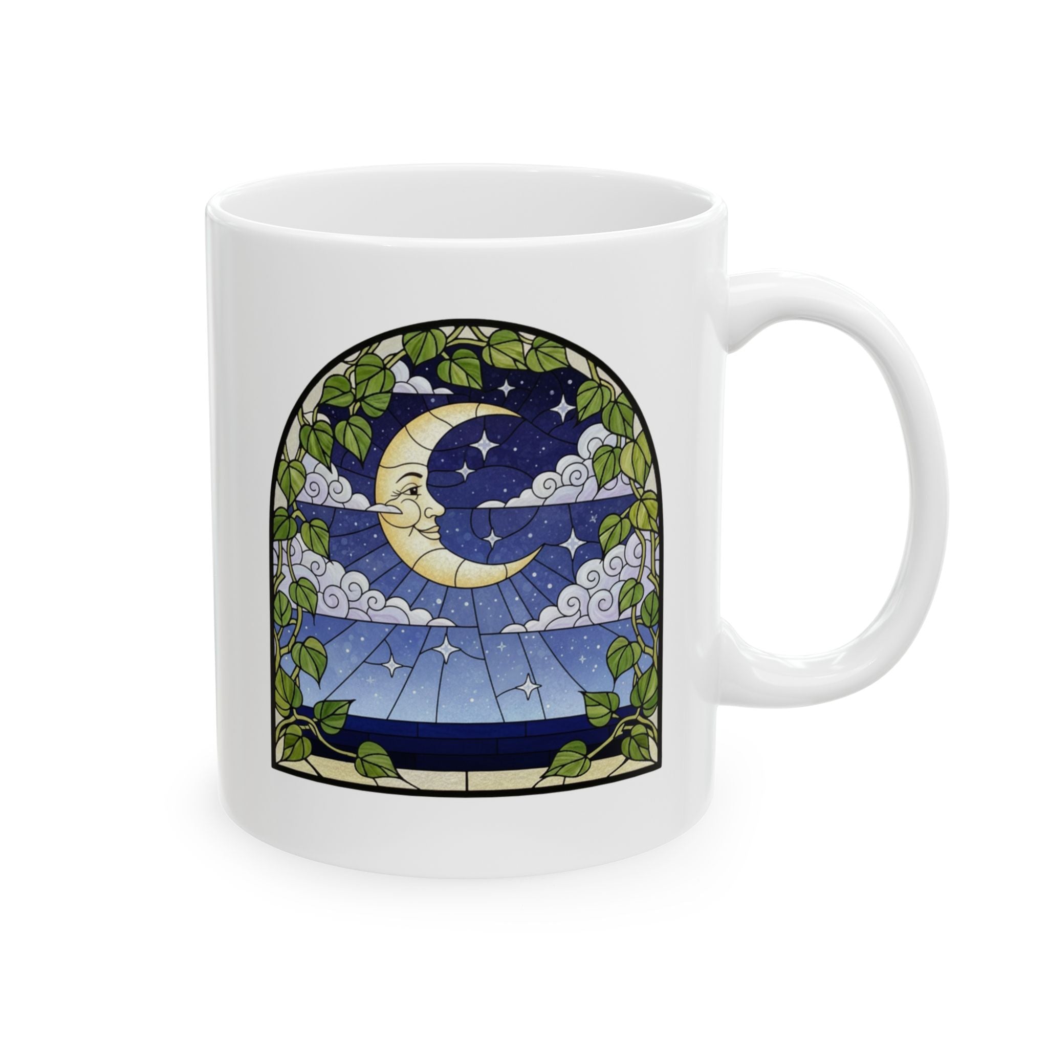 Celestial Pothos Stained Glass Ceramic Mug Tea Cup (11oz/15oz)