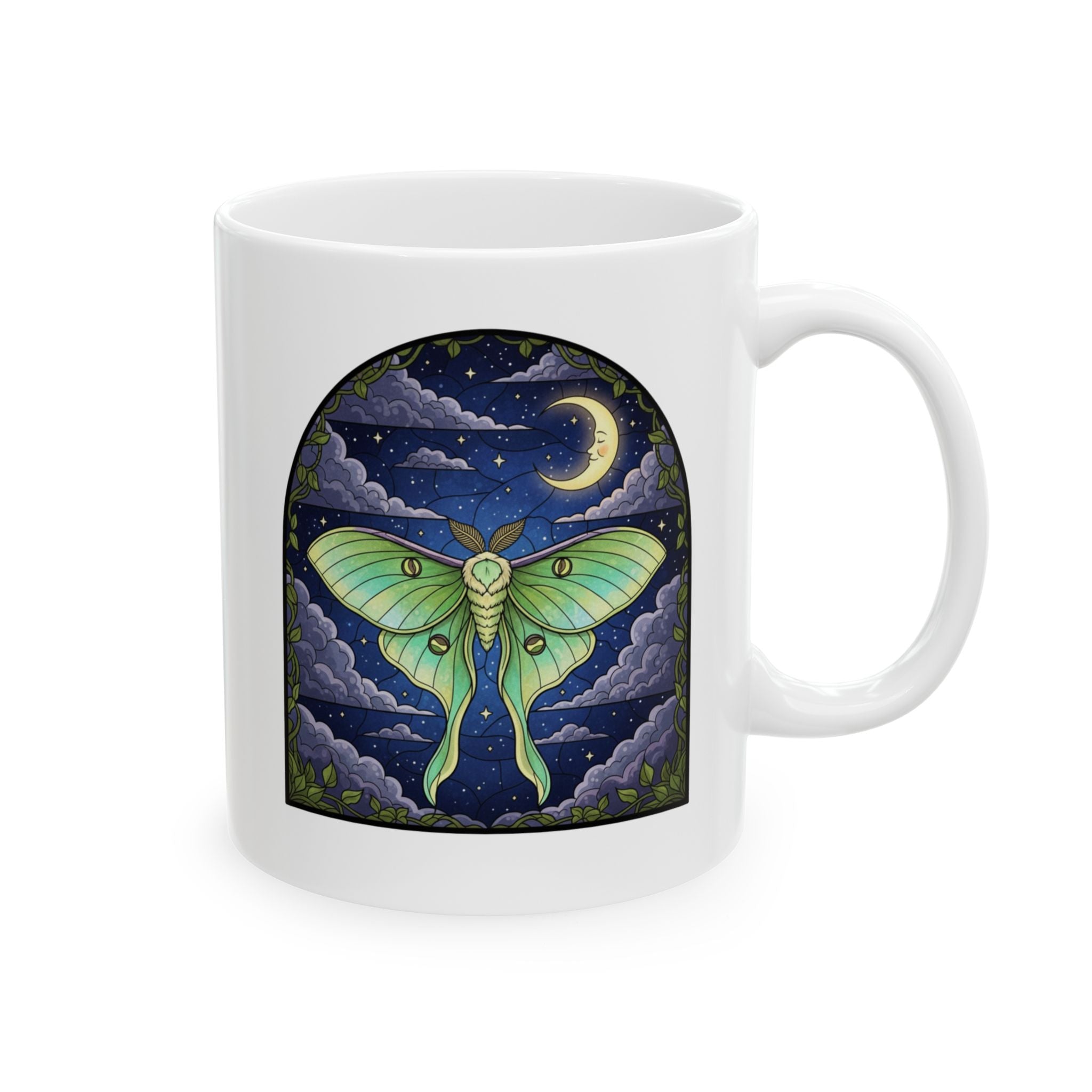 Luna Moth Ceramic Mug Coffee Cup (11oz/15oz)