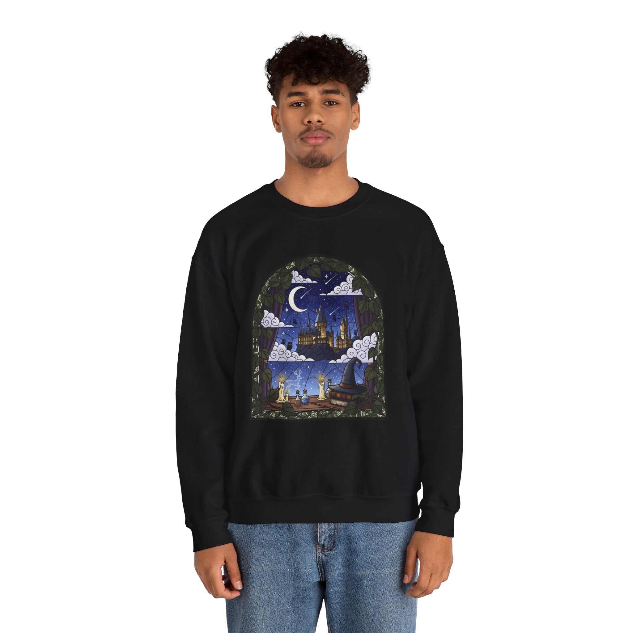 Magical Night Castle Crewneck Sweatshirt