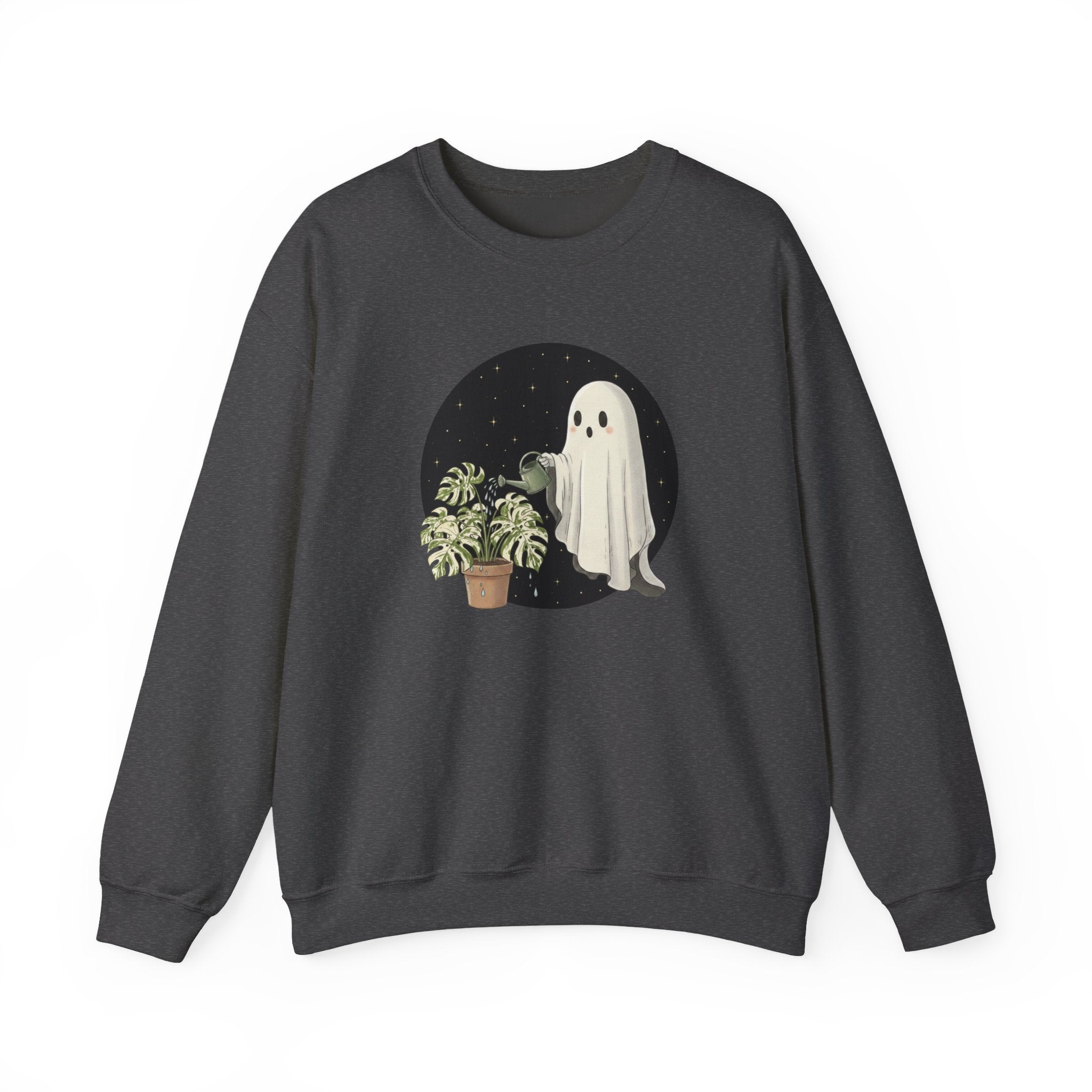 Ghost Plant Crewneck Sweatshirt | Ghost Watering Monstera Thai Con Pullover