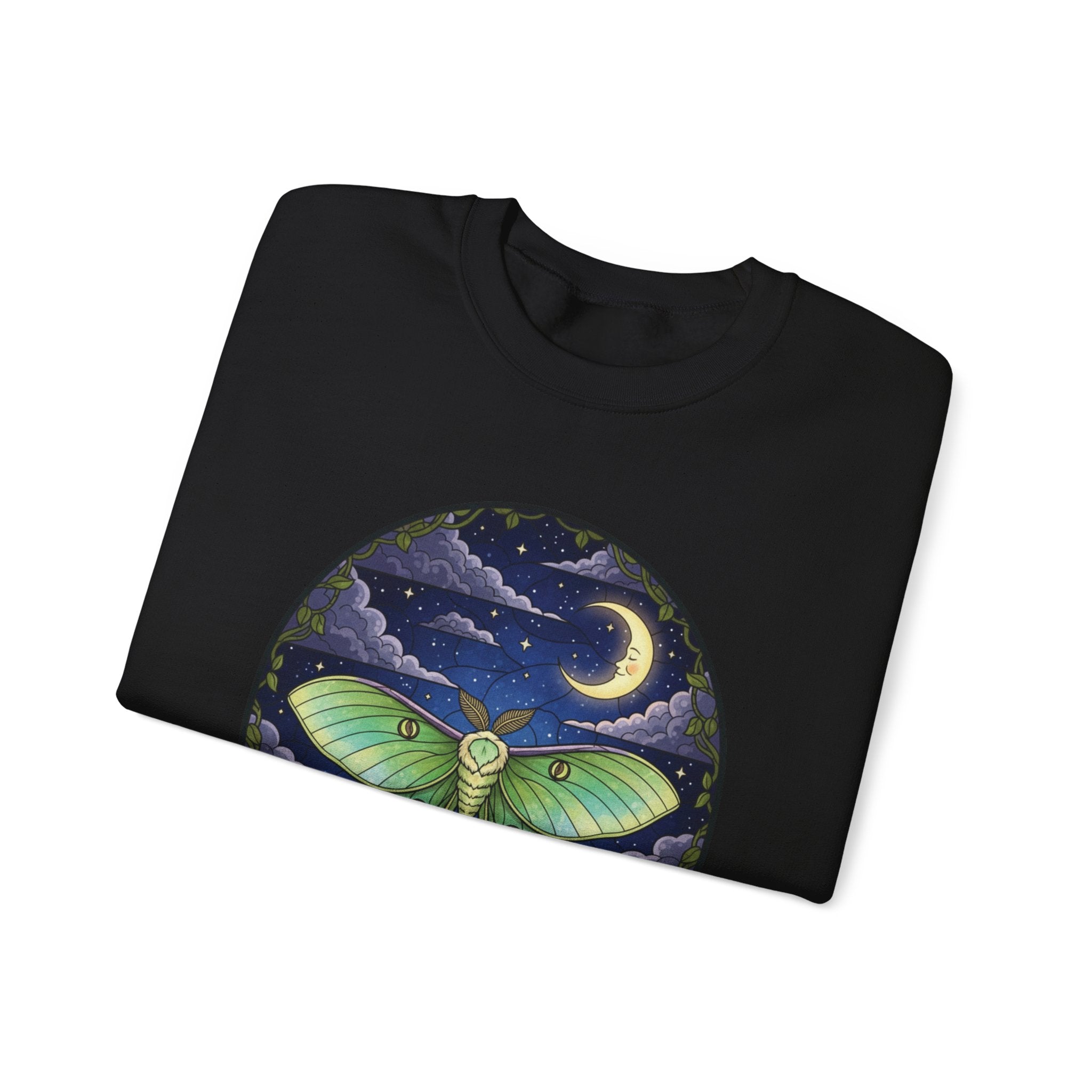 Luna Moth Stained Glass Crewneck Sweatshirt