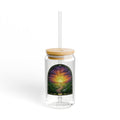 Rainy Sunset Glass Slipper | 16oz Eco Bamboo Lid Tumbler with Plastic Straw