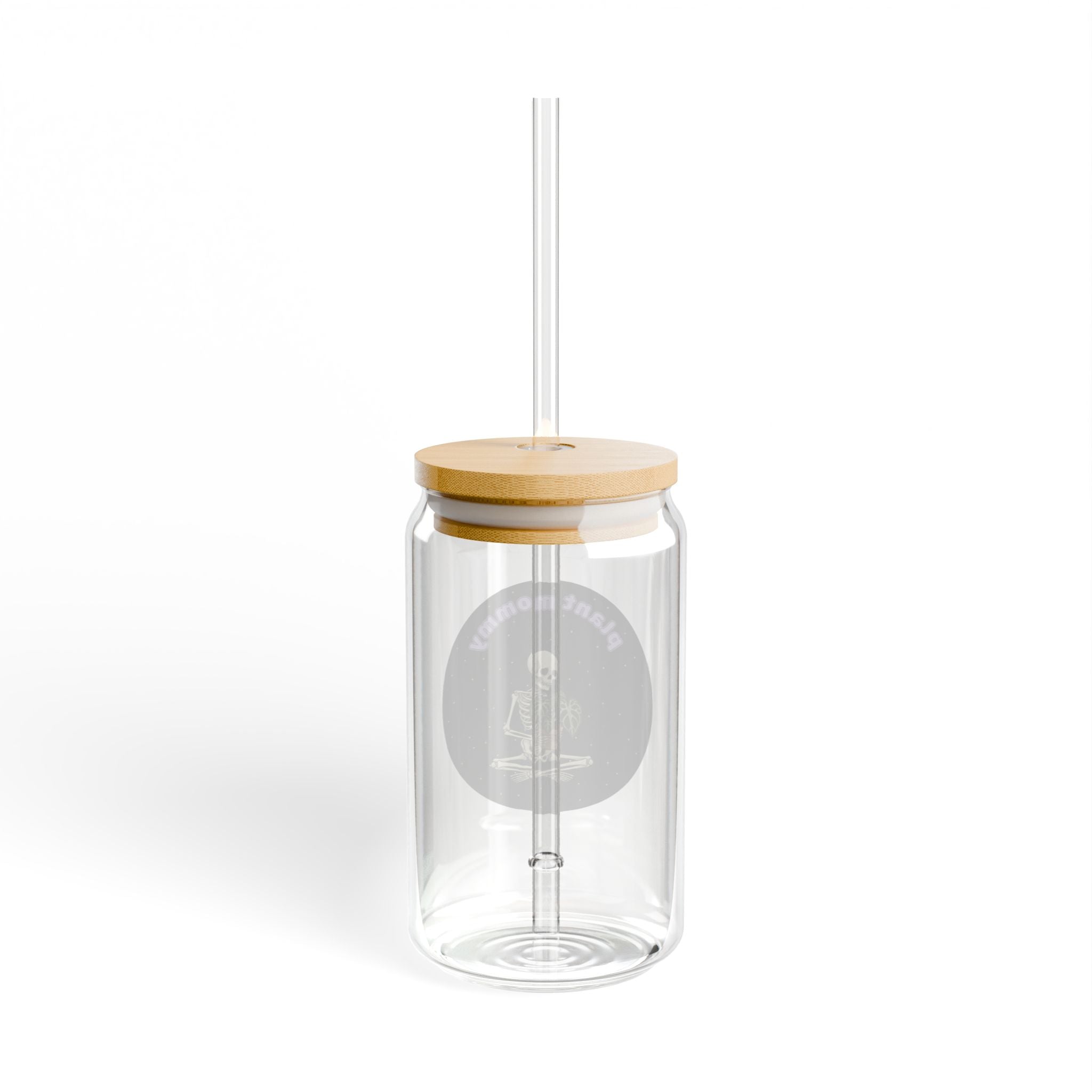 Plant Mommy Sipper Glass Plant Lover Tumbler | 16oz Eco Bamboo Lid Tumbler with Plastic Straw