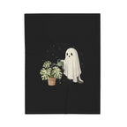 Ghostly Plant Care Velveteen Plush Blanket | Cute Halloween Throw for Plant Lovers