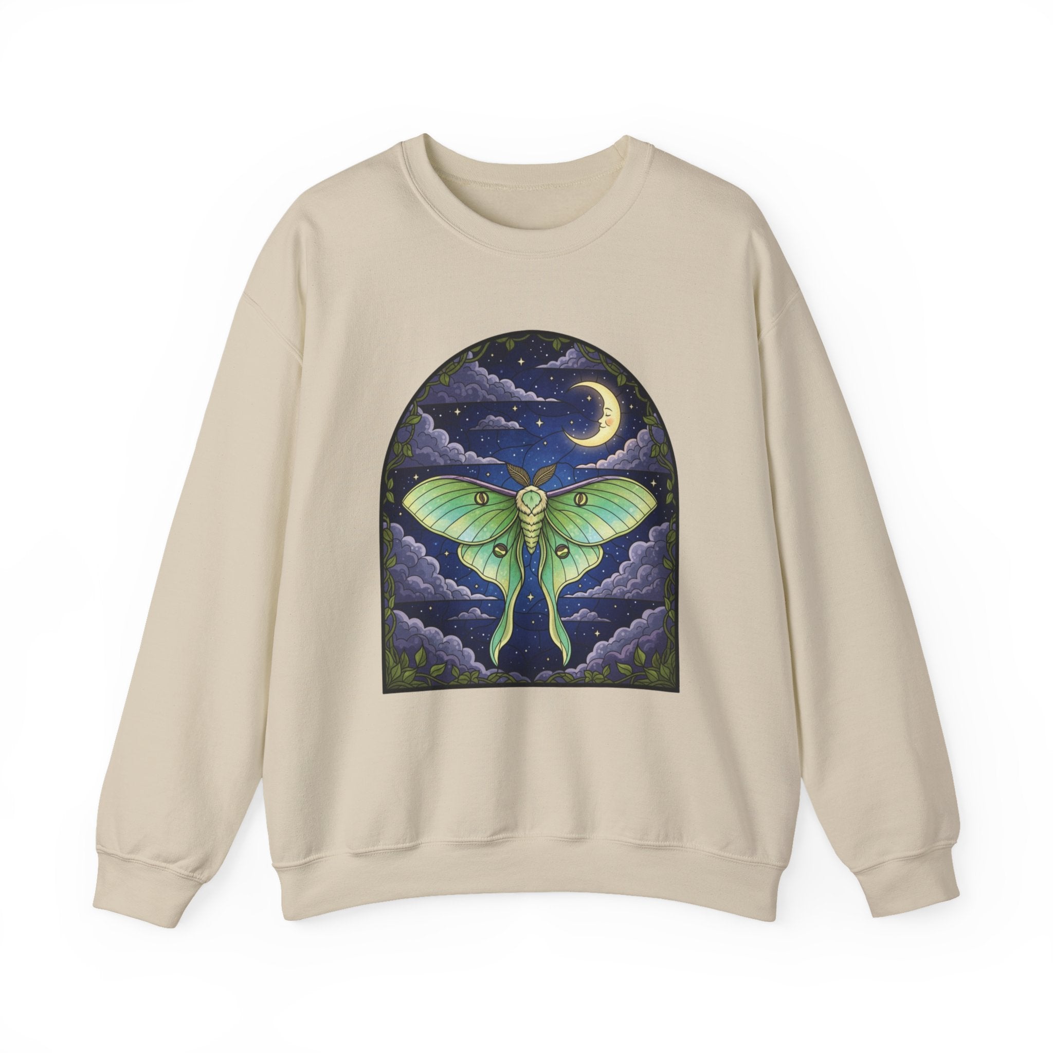 Luna Moth Stained Glass Crewneck Sweatshirt