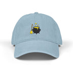 Embroidered Bubbling Witch Cauldron Denim Hat | Cute Halloween Embroidery Cap