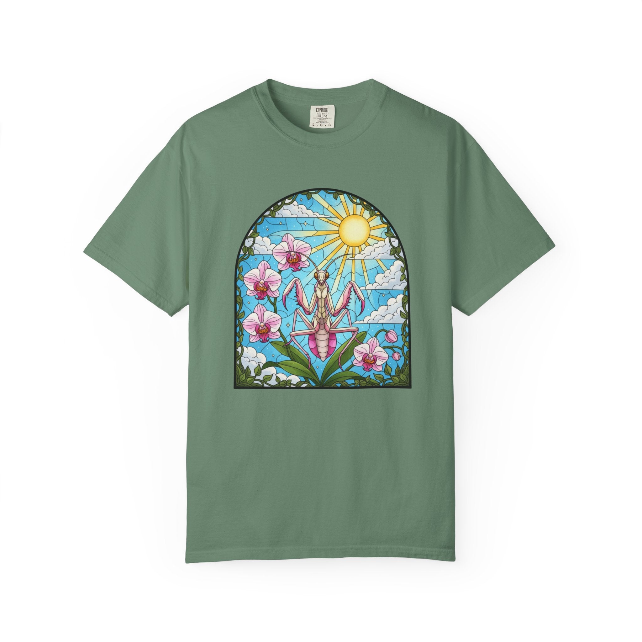 Stained Glass Orchid Mantis T-Shirt