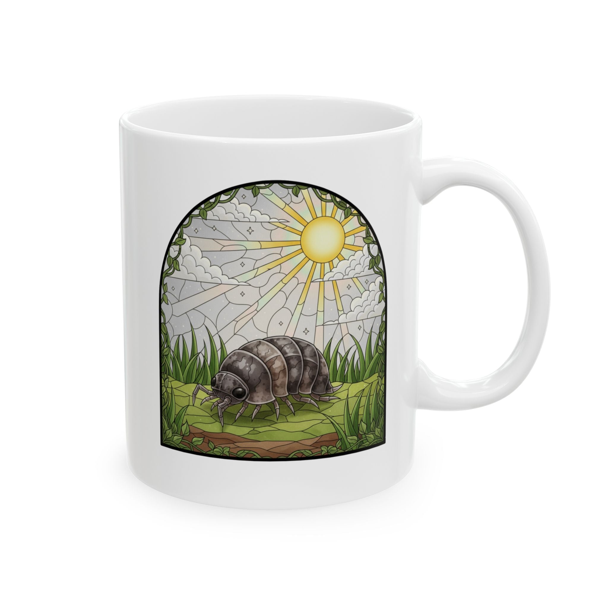 Isopod Stained Glass Style Ceramic Mug | Rollie Pollie Cup 11oz & 15oz