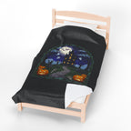 Haunted House Halloween Velveteen Plush Blanket | Spooky Throw