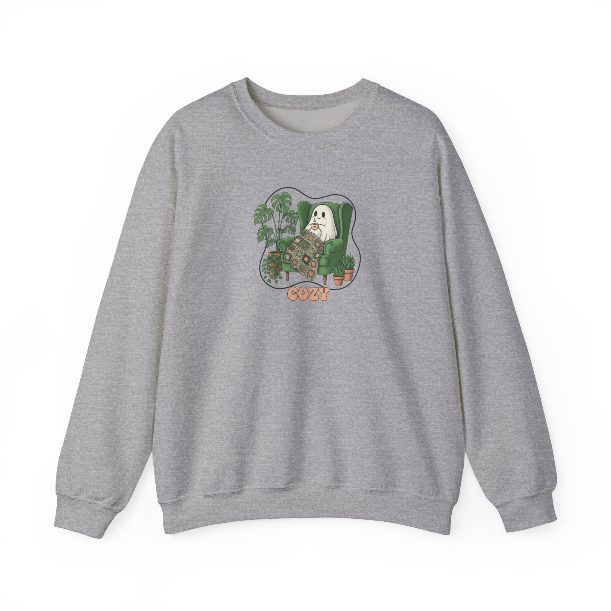 Ghost & Plants Crewneck Sweatshirt | Cozy Plant Lover Pullover