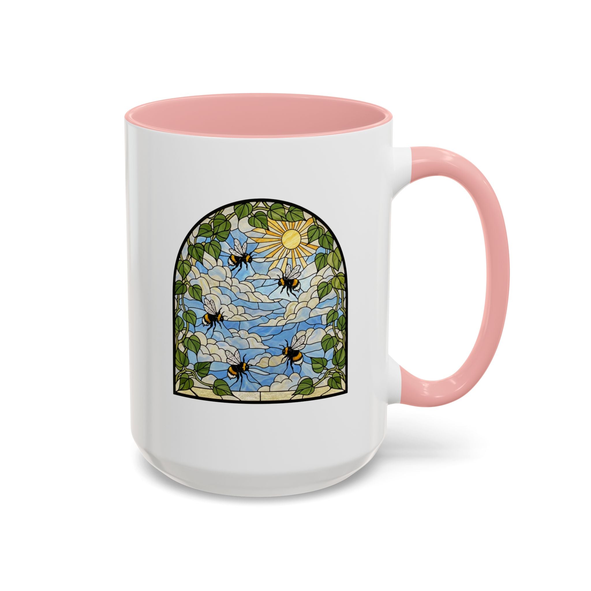 Bee and Sun Stained Glass Accent Coffee Mug (11/15oz)