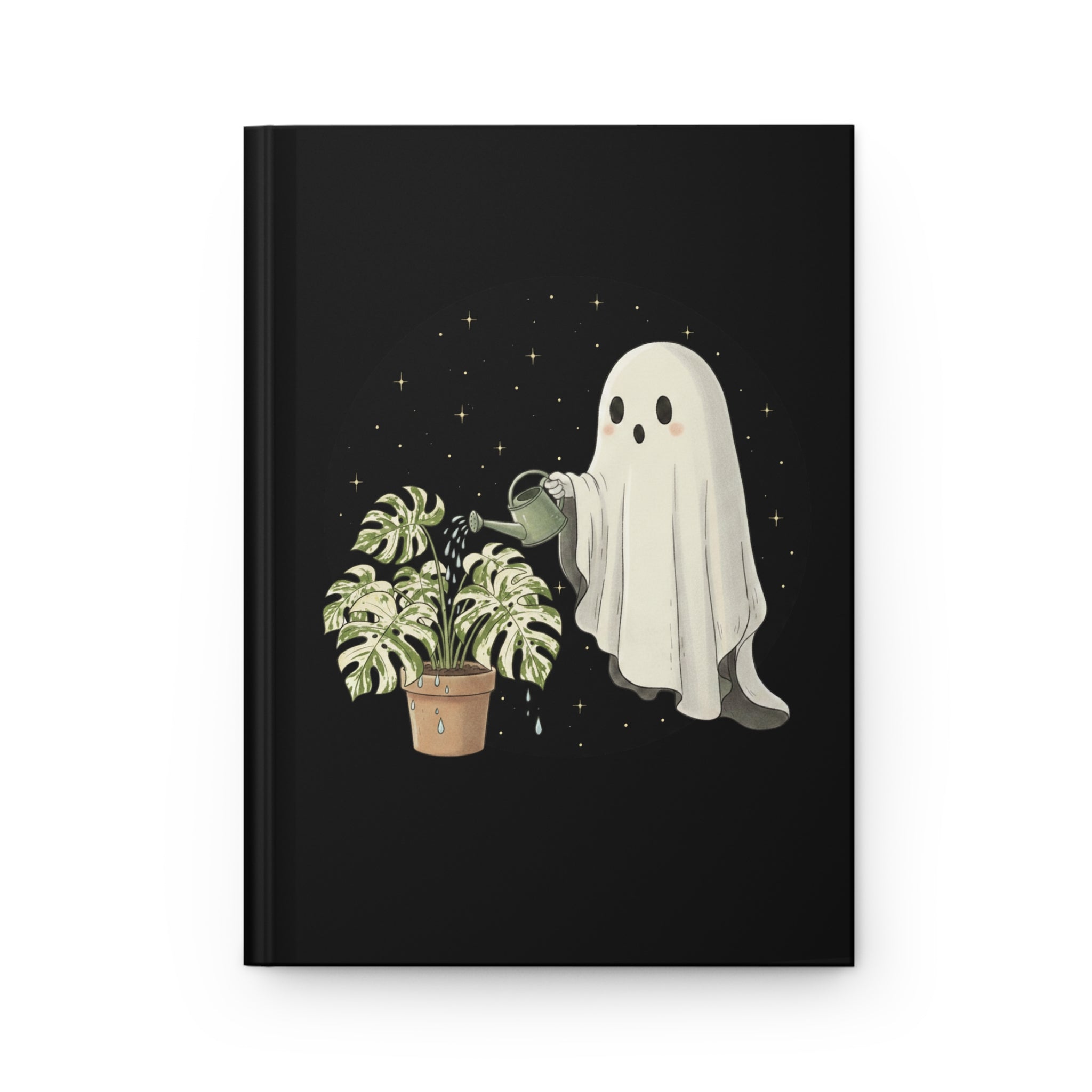 Ghost Plant Watering Hardcover Journal | Cute Spooky Botanical Notebook for Plant Lovers