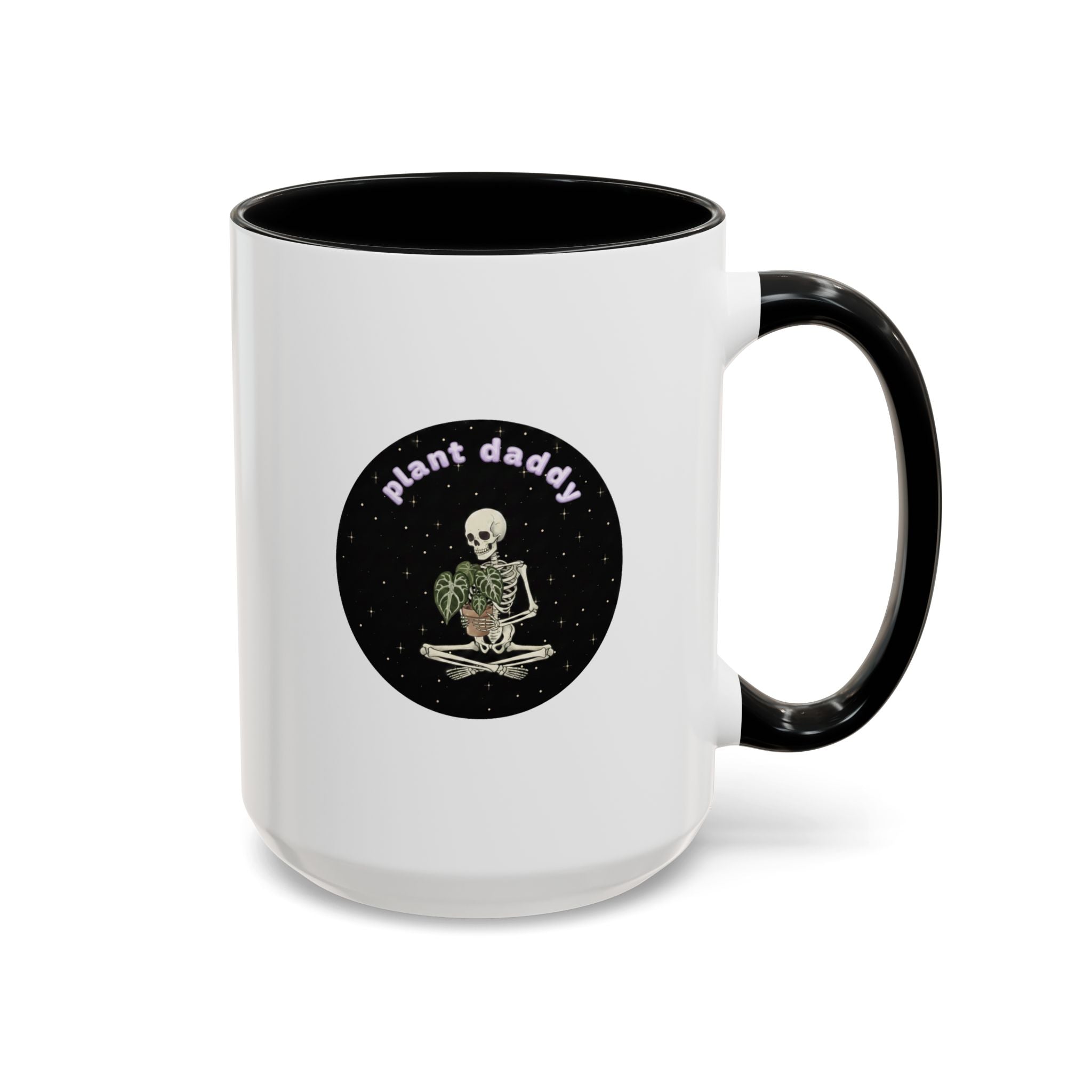 Plant Daddy Coffee Mug | Skeleton Holding Plant Accent Mug (11/15oz)