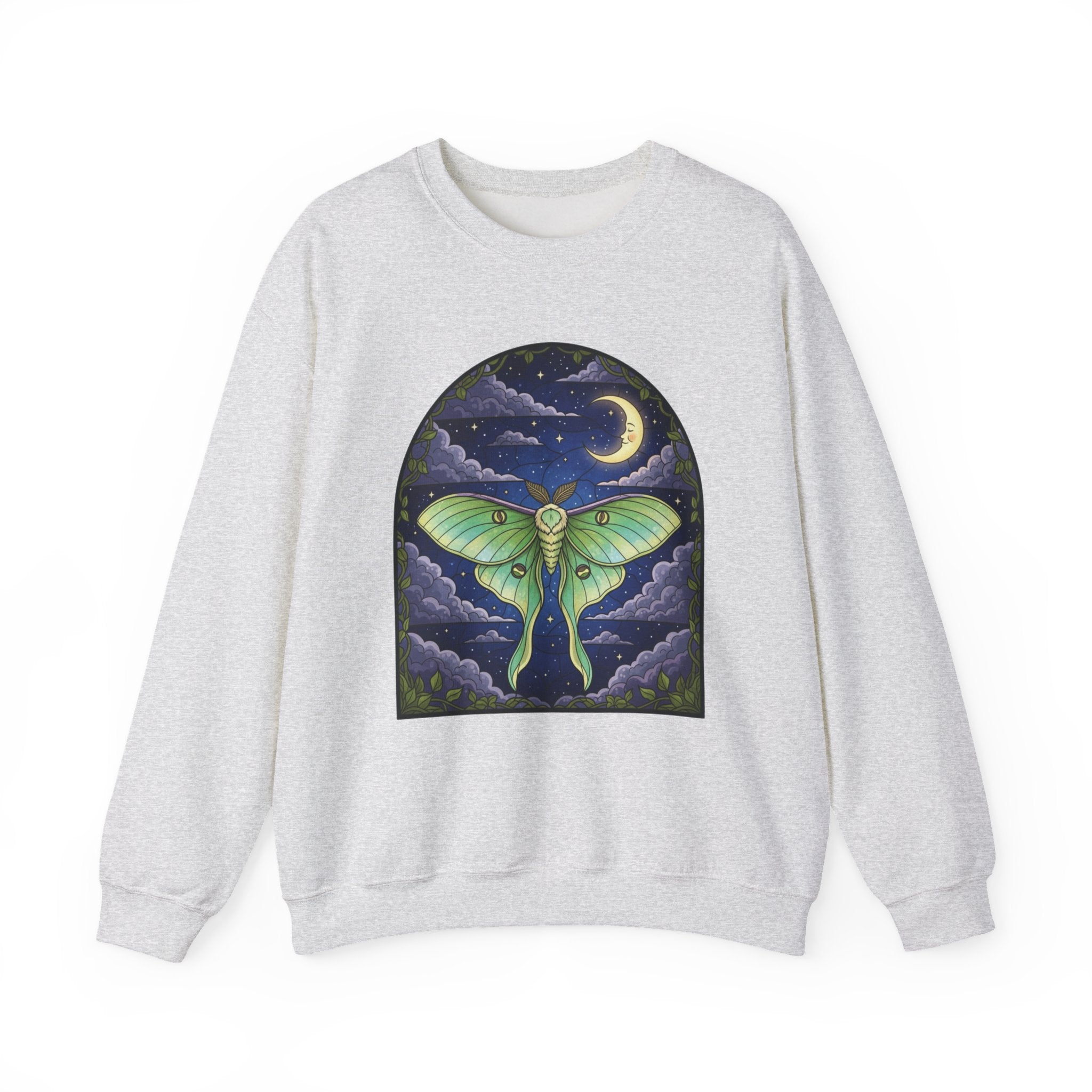 Luna Moth Stained Glass Crewneck Sweatshirt