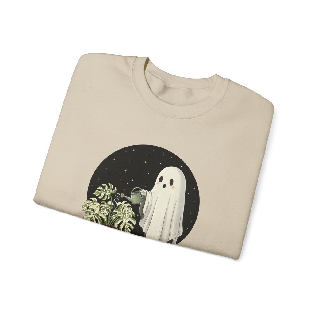 Ghost Plant Crewneck Sweatshirt | Ghost Watering Monstera Thai Con Pullover