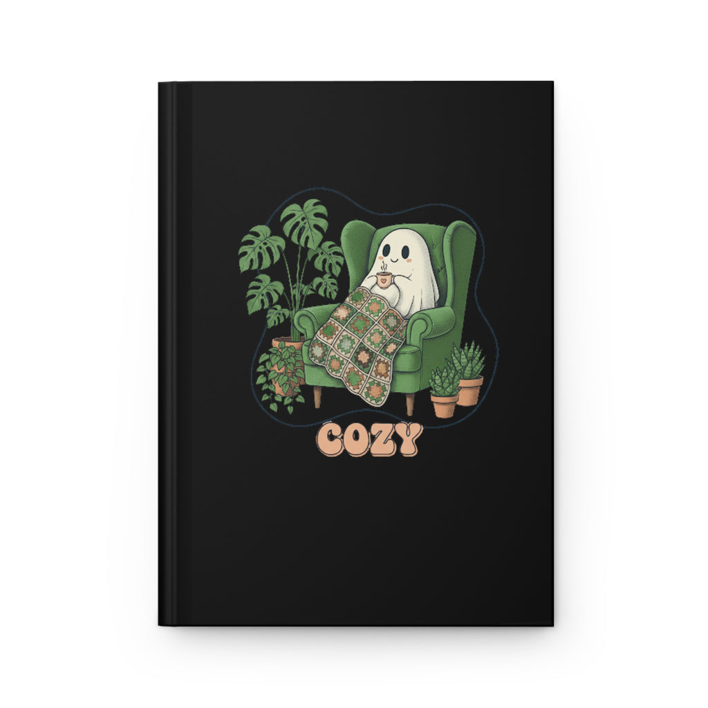 Cozy Ghost Hardcover Journal | Cute Plant Lover Notebook