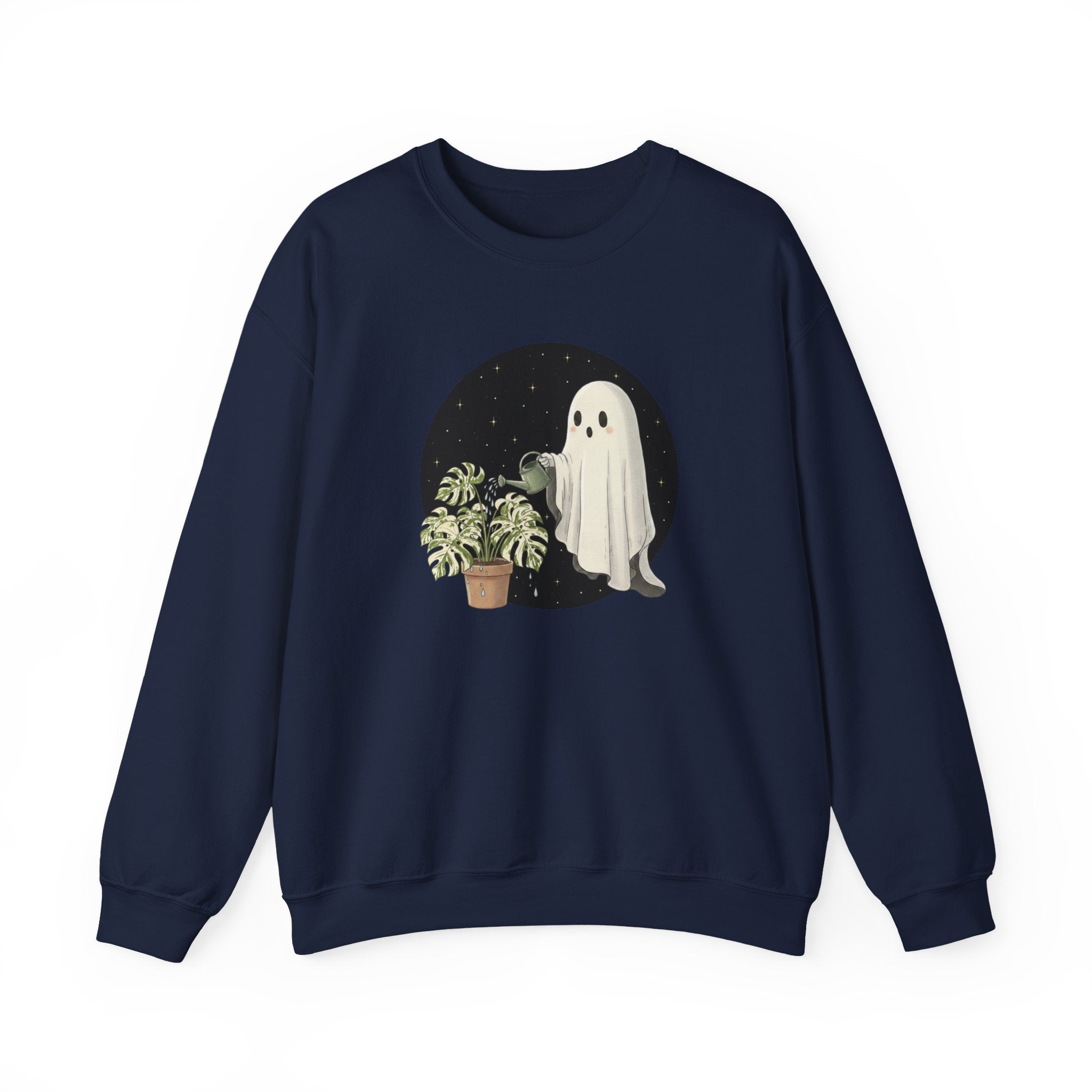 Ghost Plant Crewneck Sweatshirt | Ghost Watering Monstera Thai Con Pullover