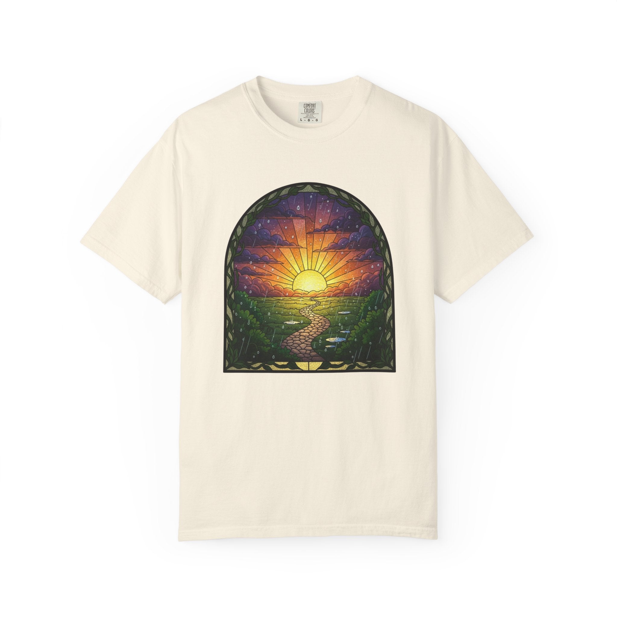 Rainy Sunset Stained Glass T-Shirt