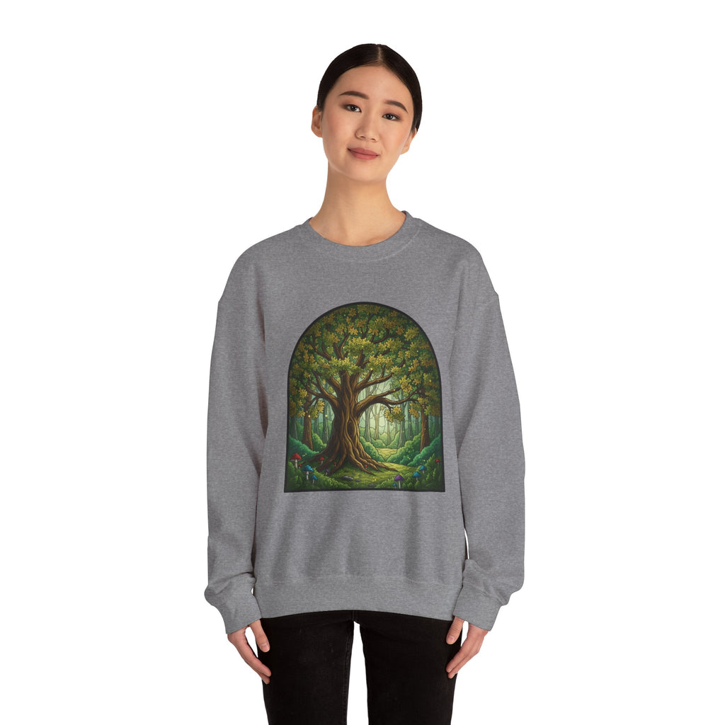 Enchanted Forest Tree Sweatshirt | Mystical Woodland Crewneck