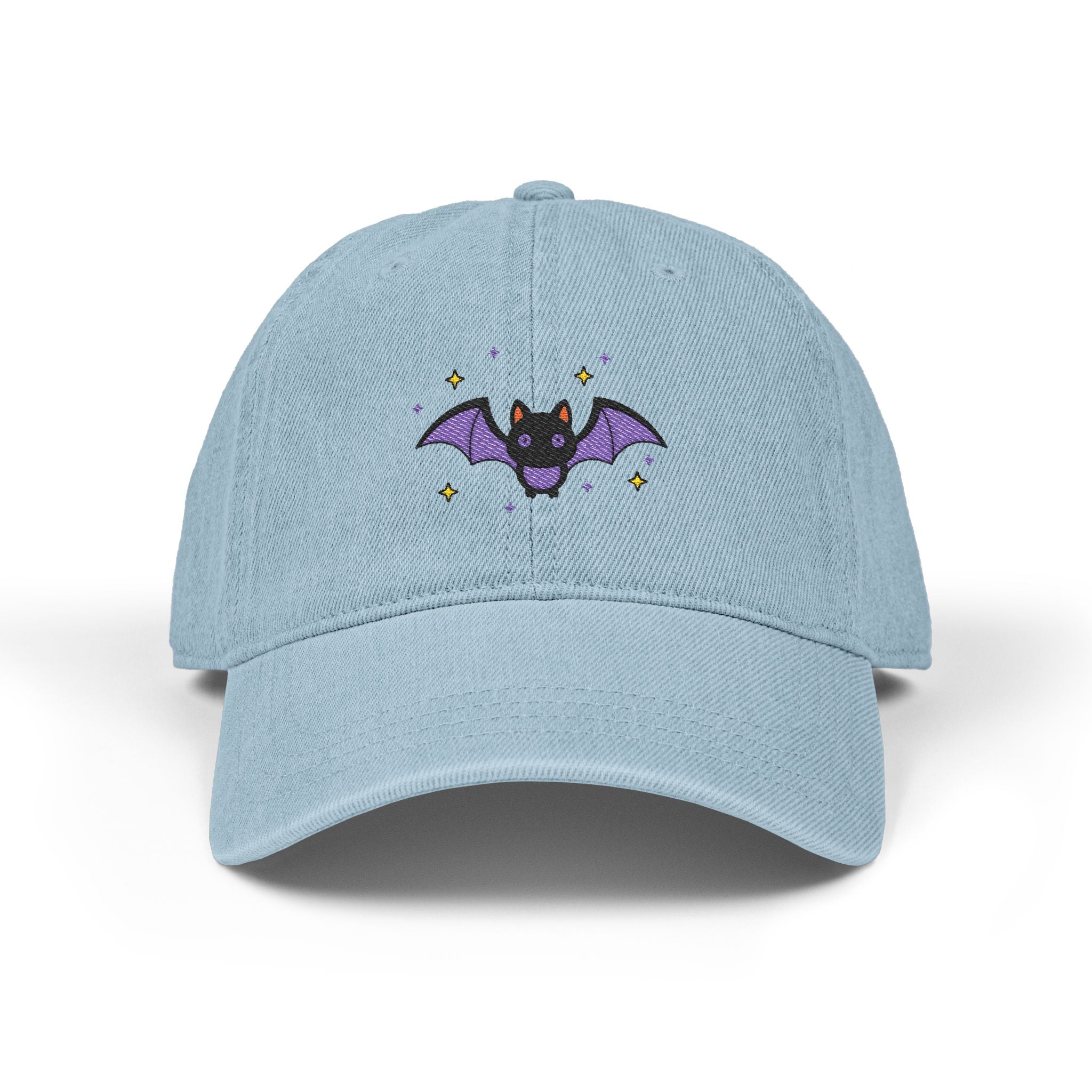 Embroidered Bat Denim Hat | Halloween Casual Cap