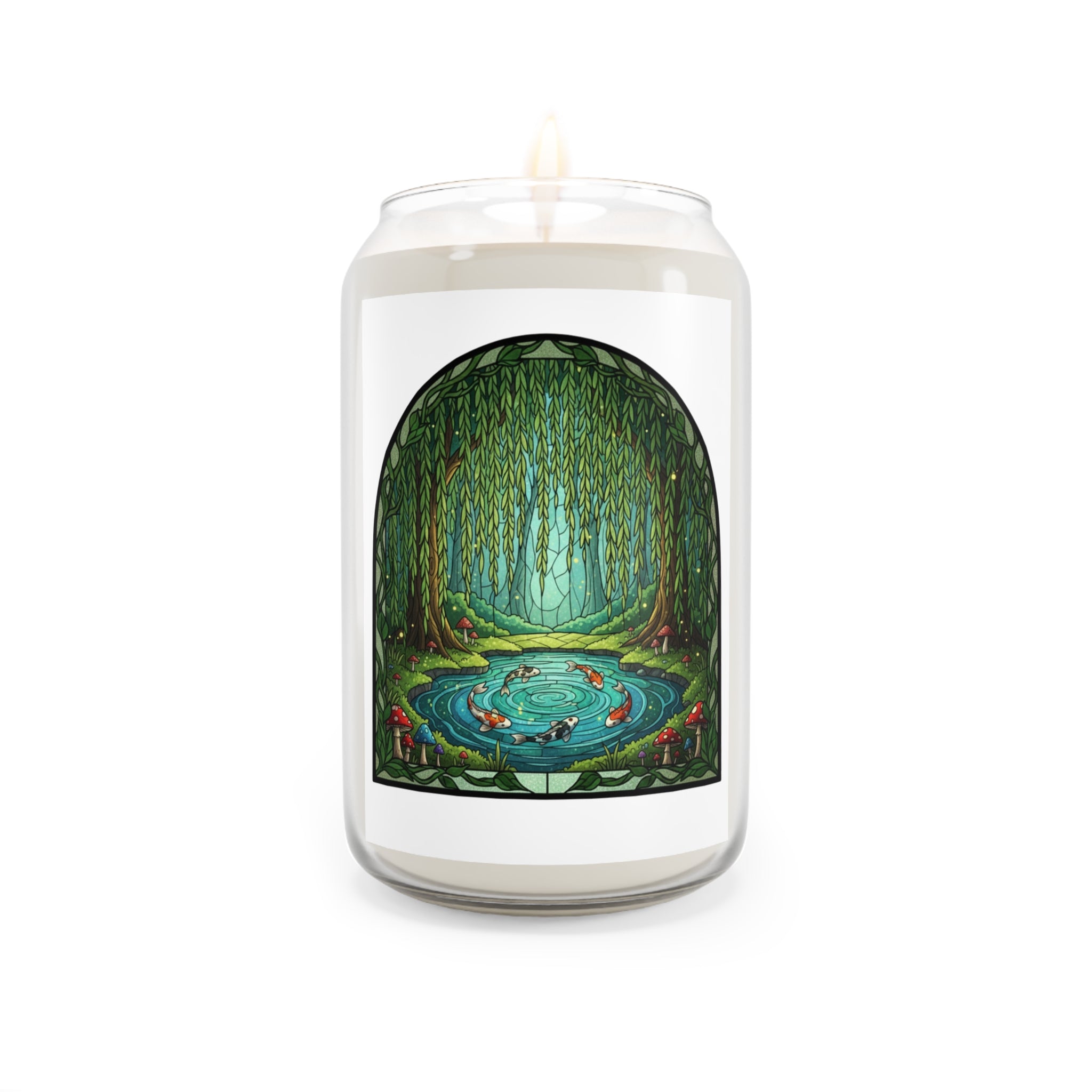 Koi Fish Pond in Willow Tree Forest Scented Candle 13.75oz