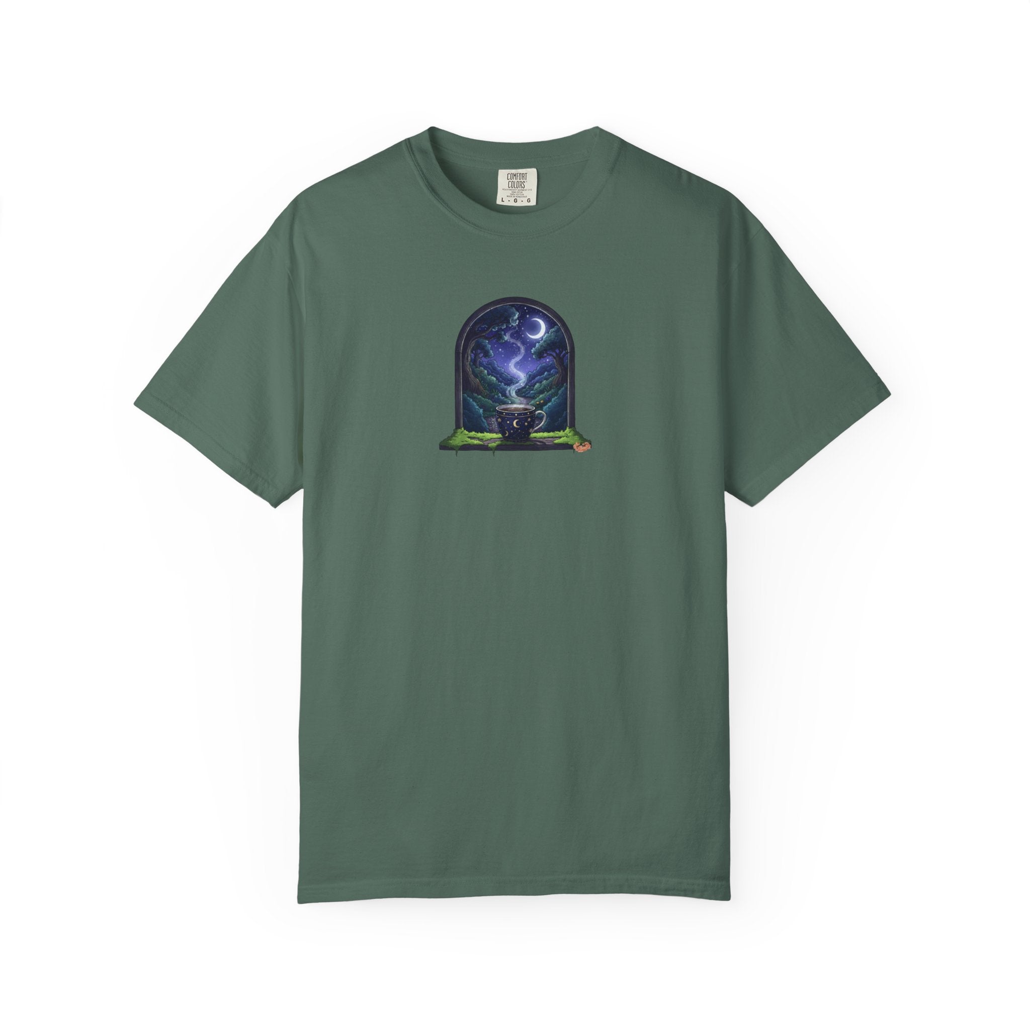 Mystic Night T-Shirt | Coffee with Forest View