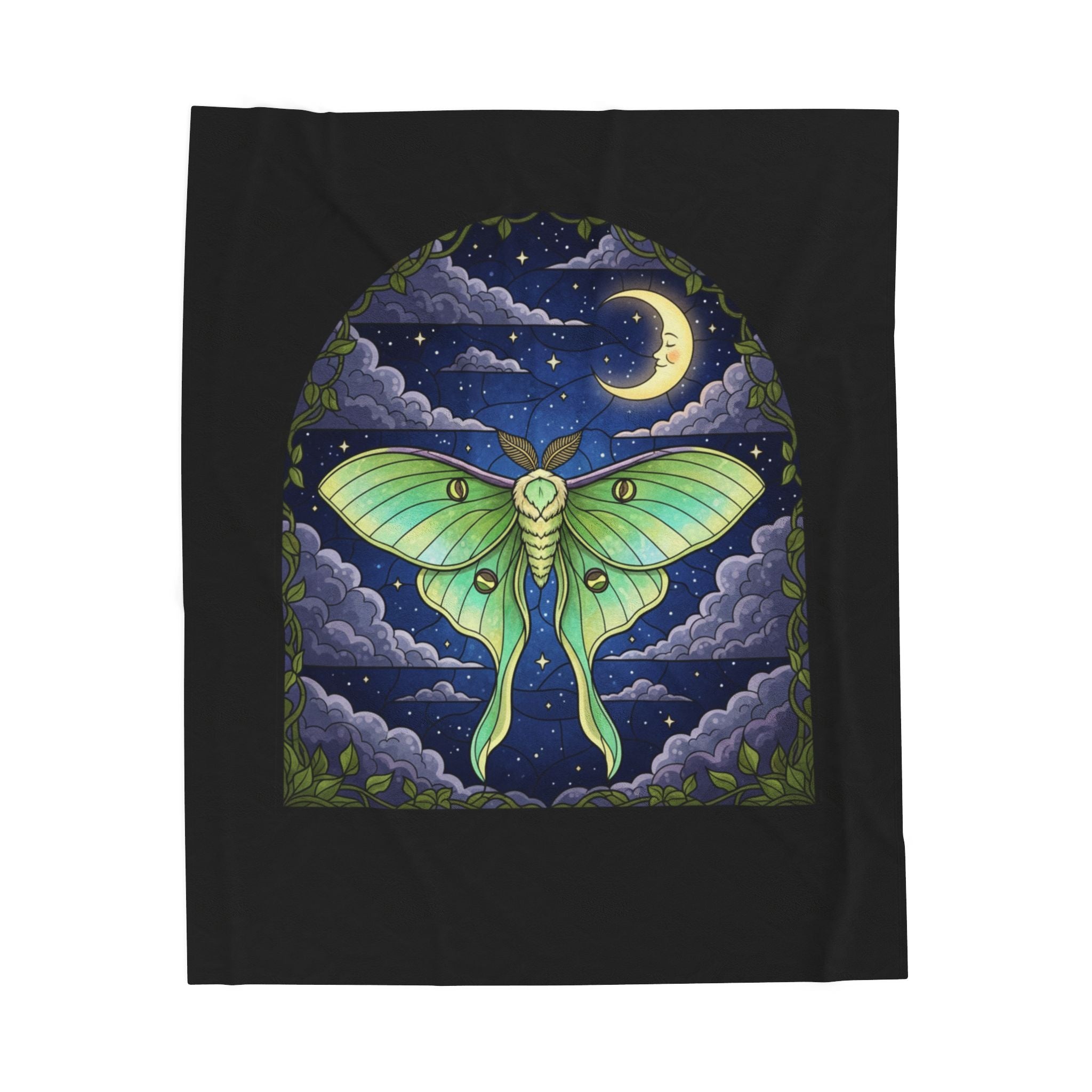Luna Moth Velveteen Plush Blanket Throw