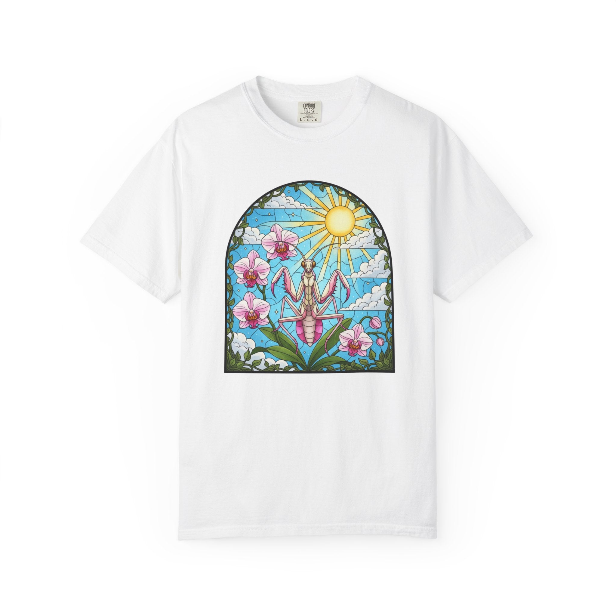 Stained Glass Orchid Mantis T-Shirt
