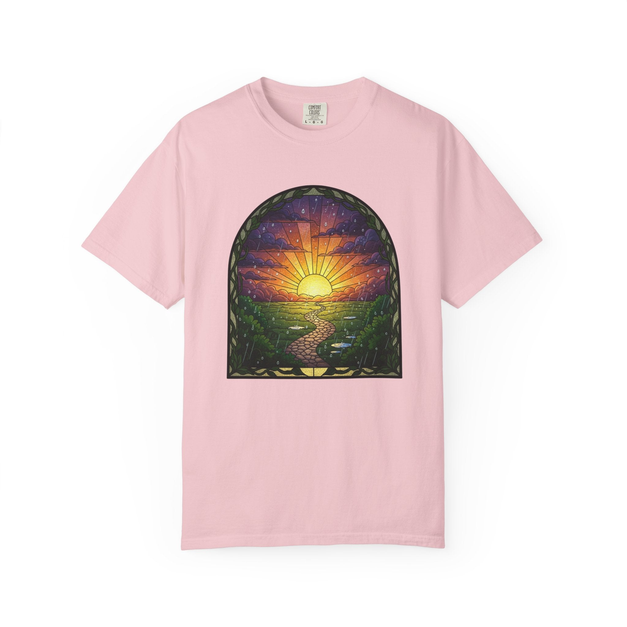 Rainy Sunset Stained Glass T-Shirt