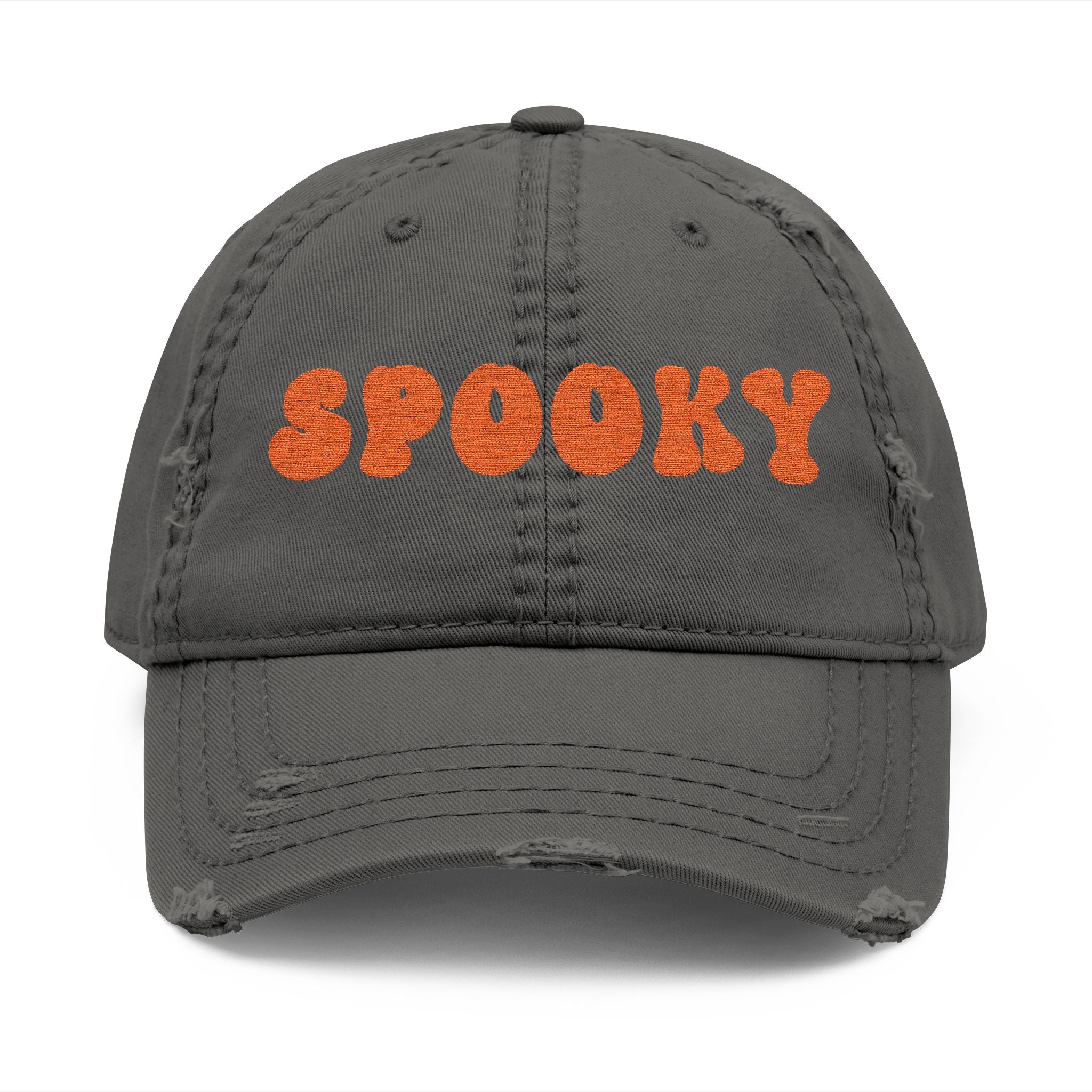 Spooky Embroidered Dad Hat | Distressed Spooky Baseball Cap