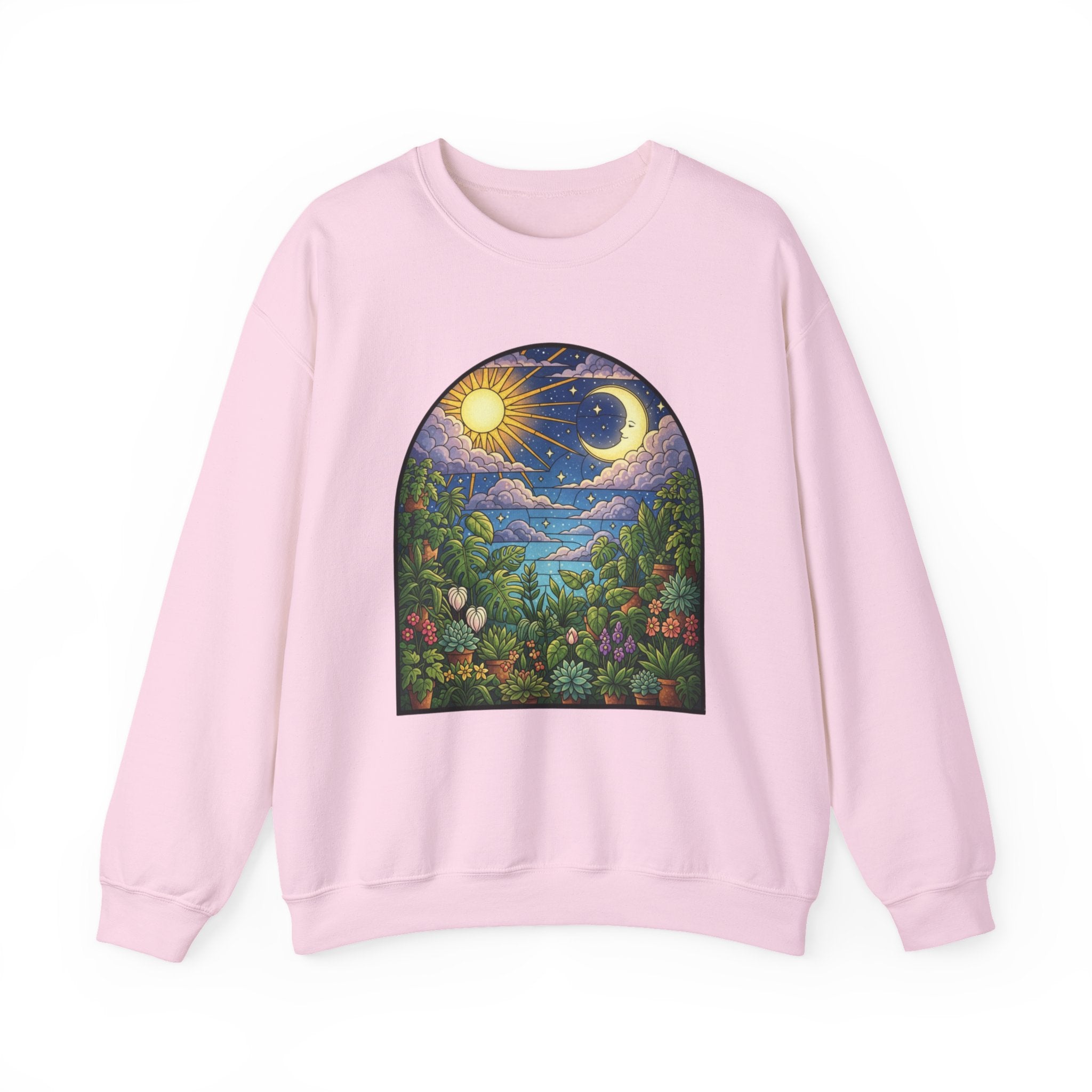 Celestial Houseplant Crewneck Sweatshirt | Stained Glass Pullover