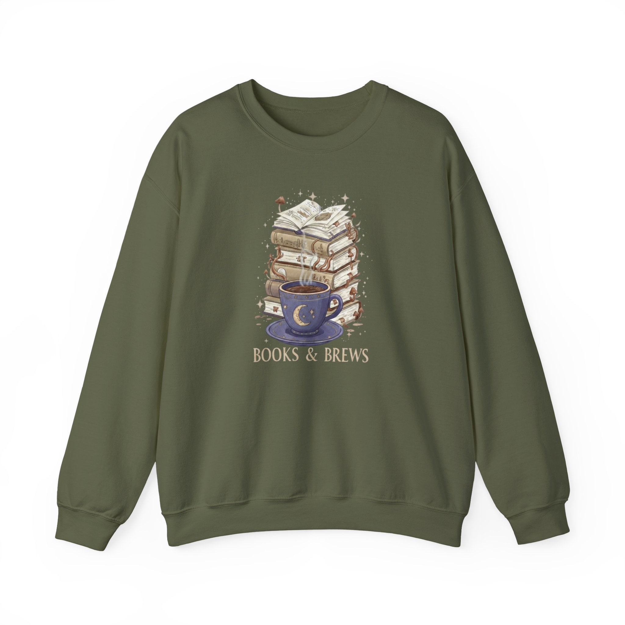 Books & Brews Sweatshirt | Cozy Book Lover Coffee Crewneck