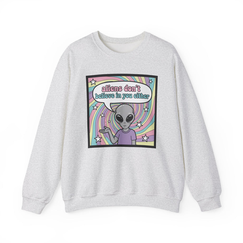 Aliens Don't Believe in You Either | Pastel Retro Crewneck Sweatshirt