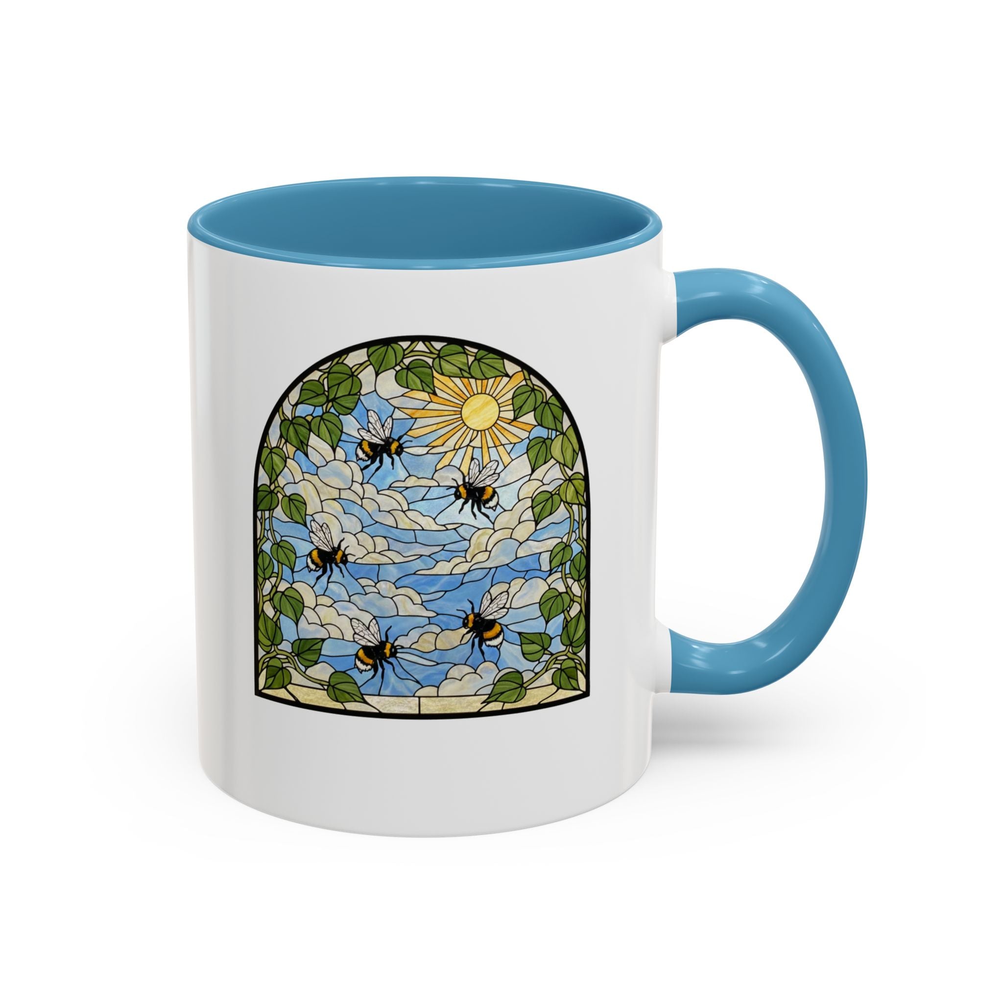 Bee and Sun Stained Glass Accent Coffee Mug (11/15oz)