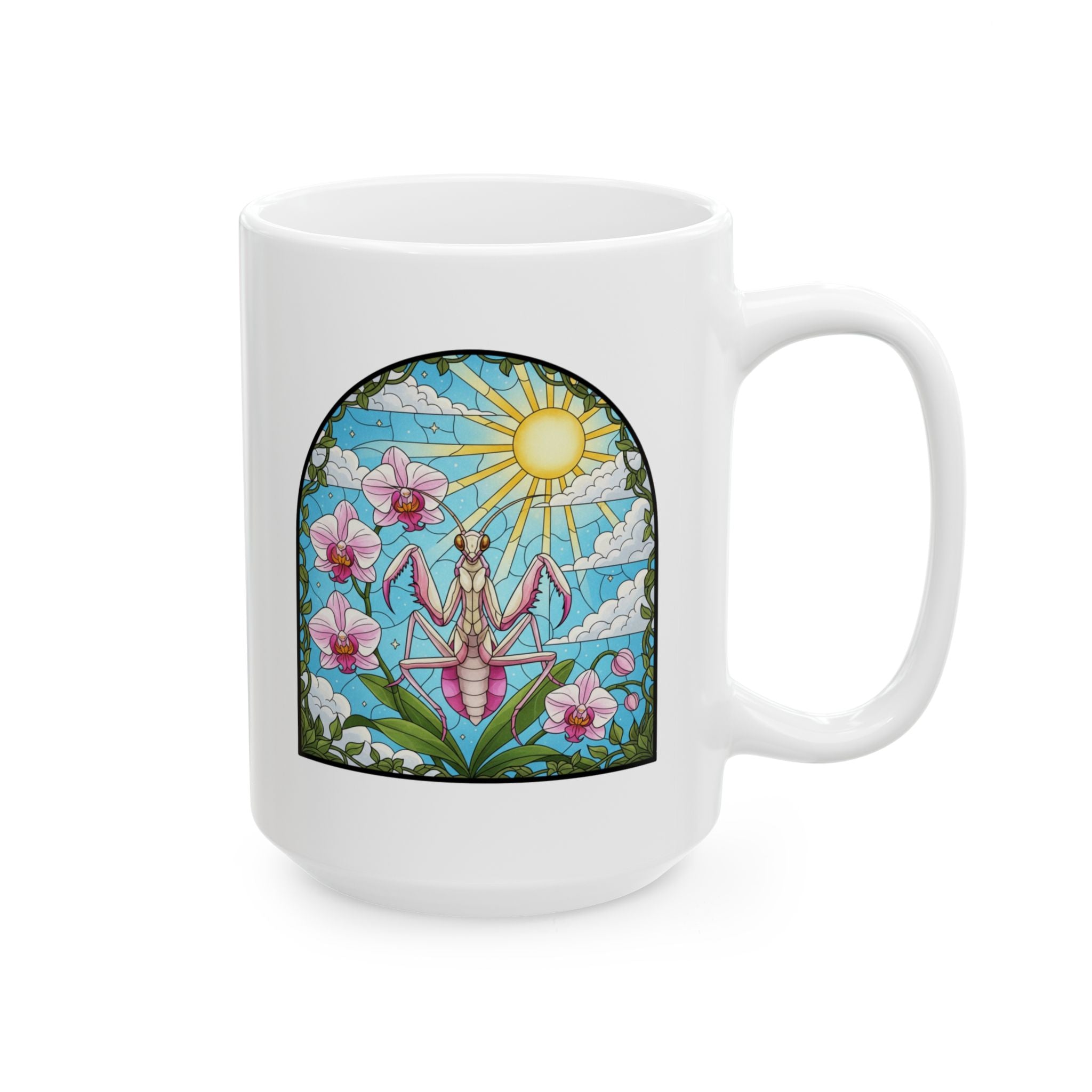Orchid Praying Mantis Ceramic Coffee Mug (11oz/15oz)