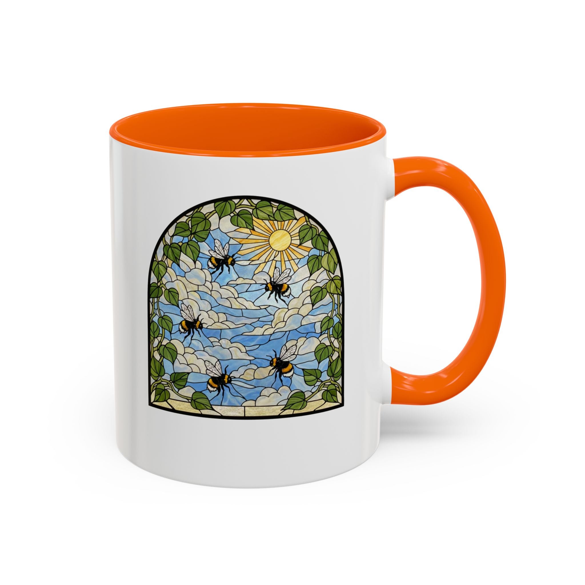 Bee and Sun Stained Glass Accent Coffee Mug (11/15oz)