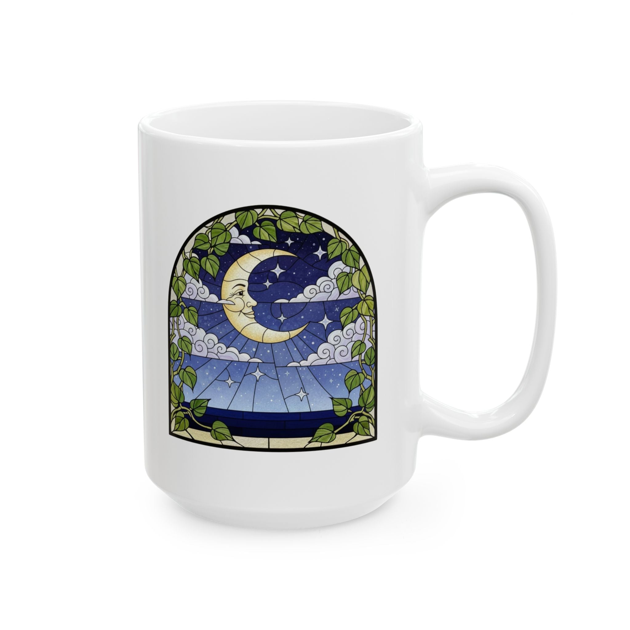 Celestial Pothos Stained Glass Ceramic Mug Tea Cup (11oz/15oz)