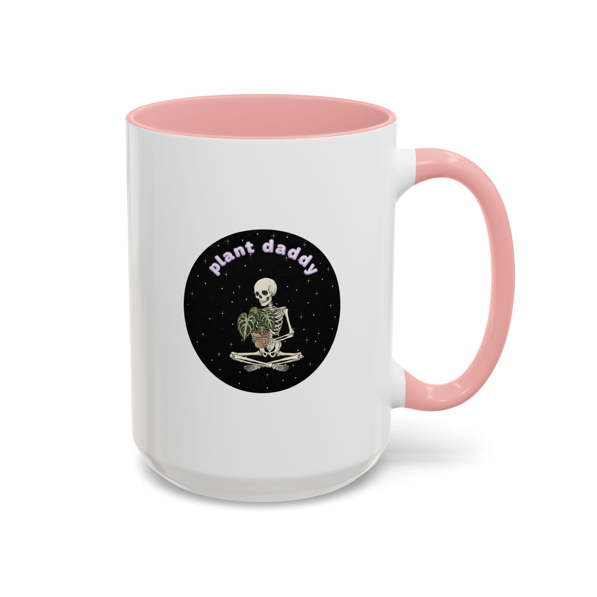 Plant Daddy Coffee Mug | Skeleton Holding Plant Accent Mug (11/15oz)